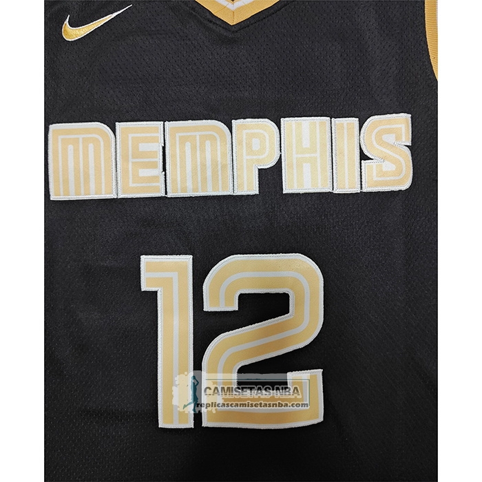 Camiseta Memphis Grizzlies Ja Morant NO 12 Select Series Oro Negro